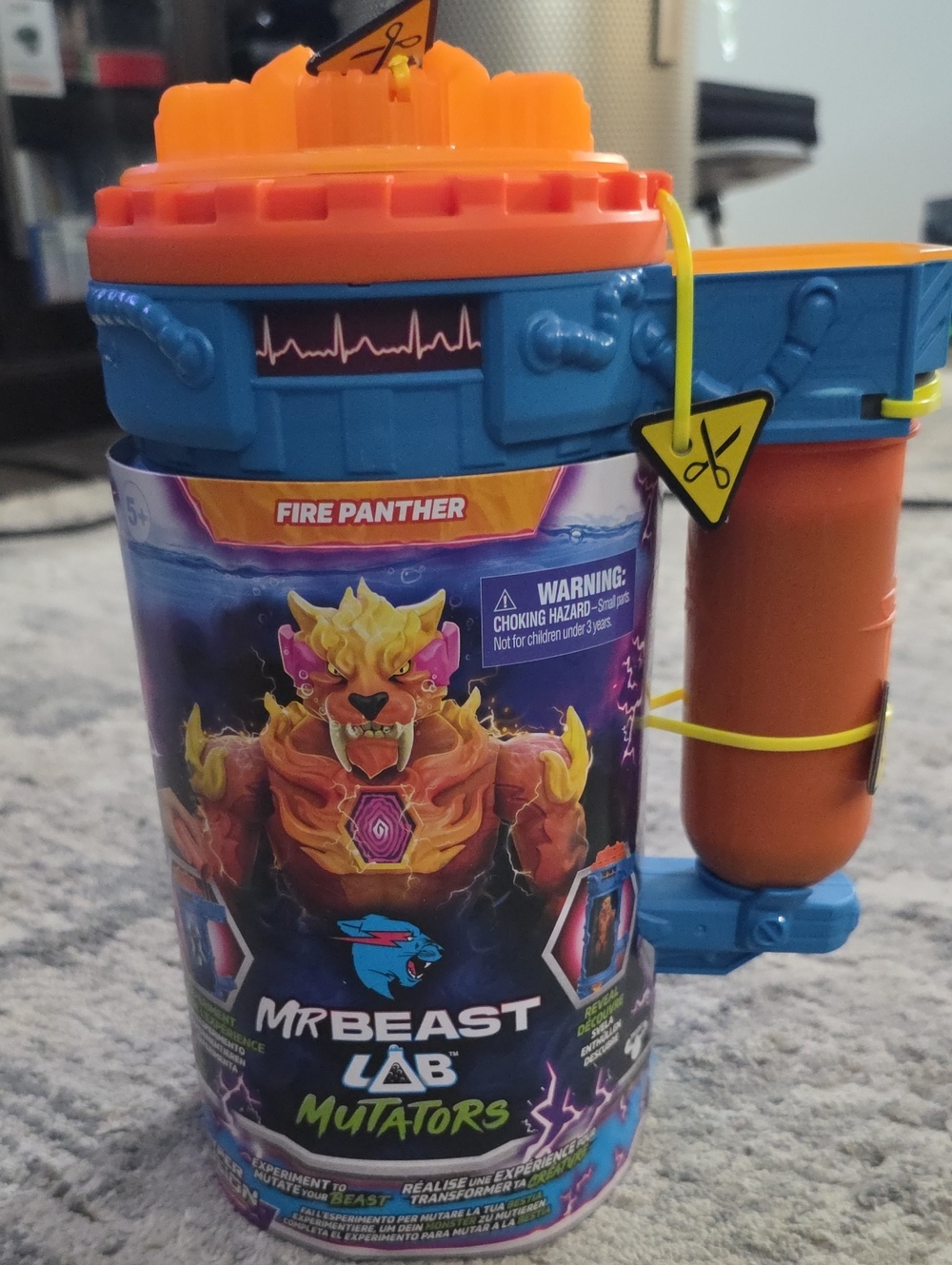 MrBeast Lab Fire Panther Mutator Toy - Orange & Blue